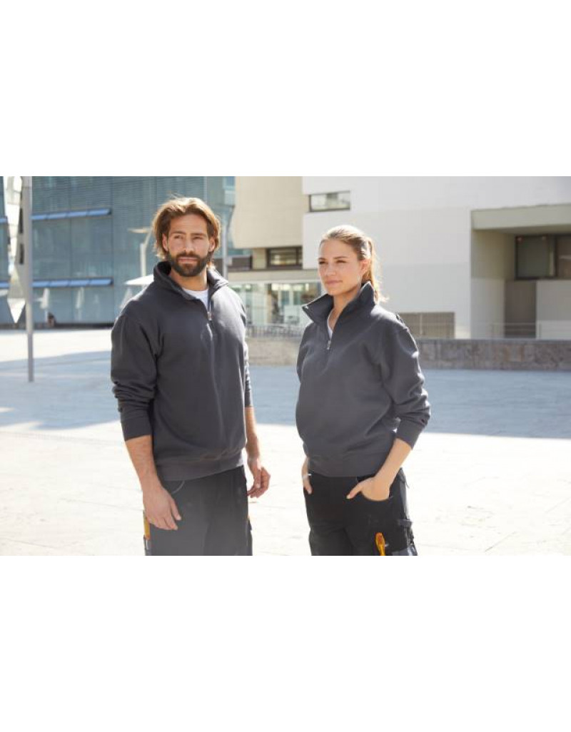 Hanorac de lucru cu guler înalt și fermoar scurt